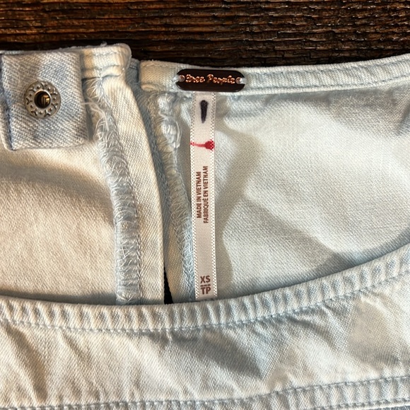 Free People Ora Denim mini dress light combo - Picture 3 of 5